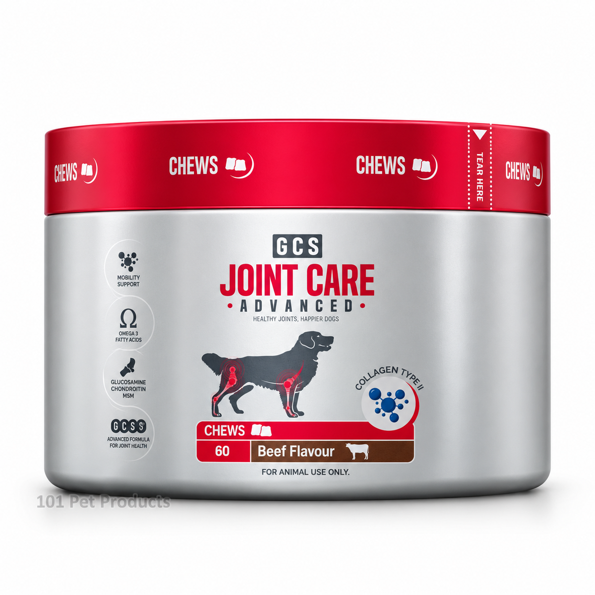GCS Advanced Joint Care Chews for Dogs – Beef Flavour (60 Chews)