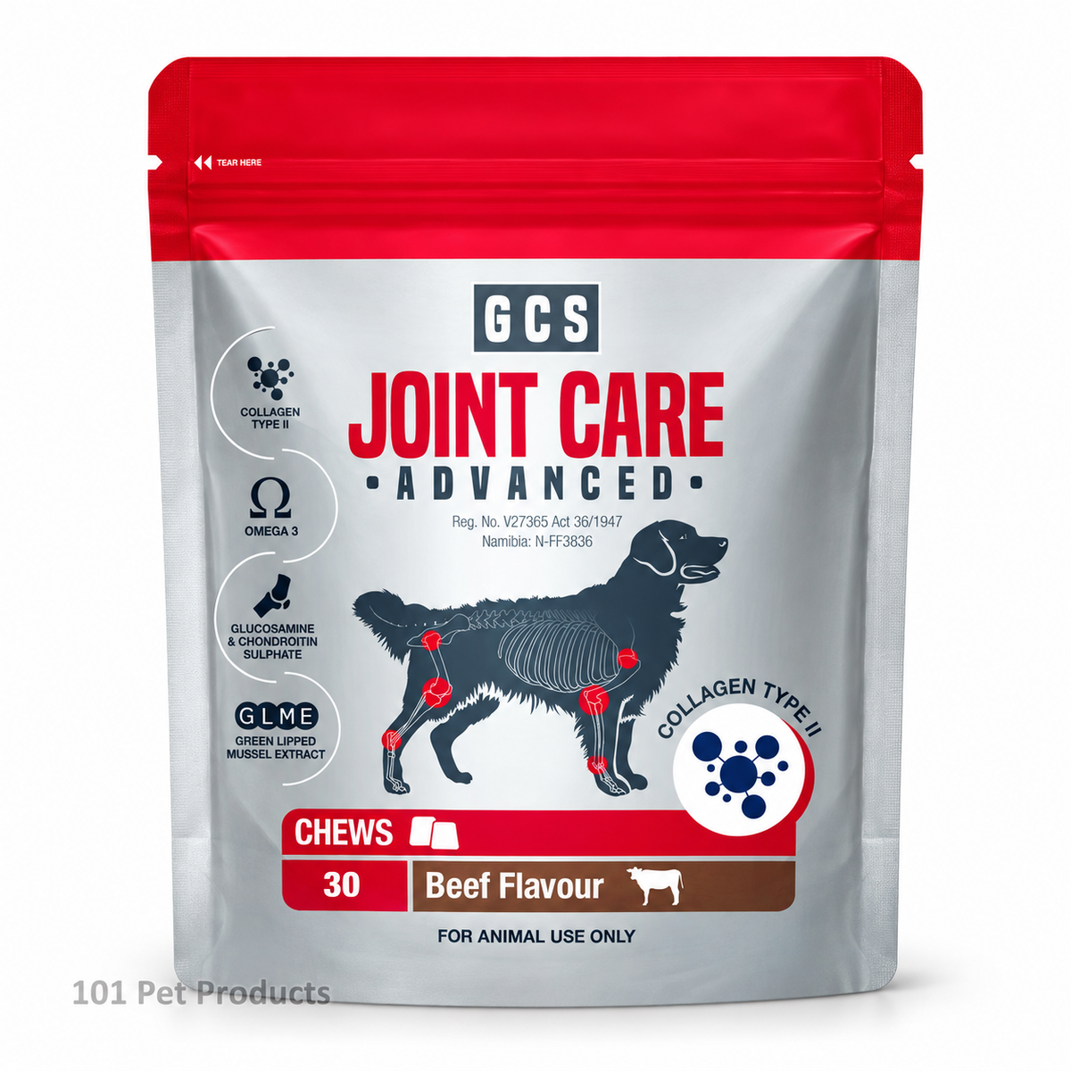 GCS Advanced Joint Care Chews for Dogs – Beef Flavour (30 Chews)