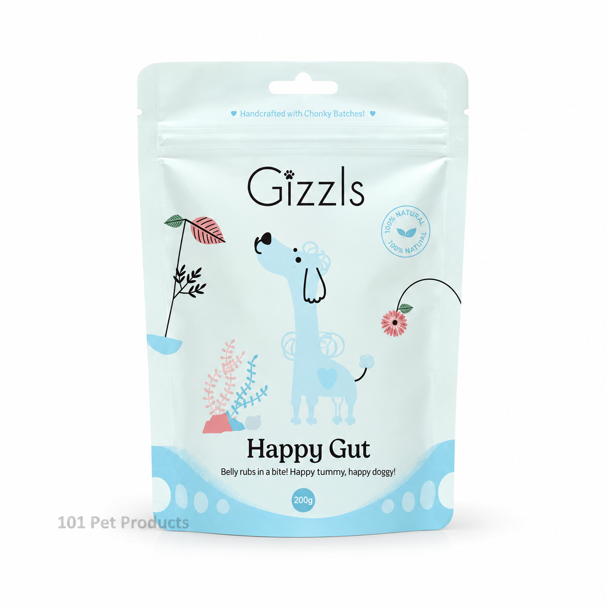 Gizzls Happy Gut Peanut But/Schrom Dog Treats (200 g)