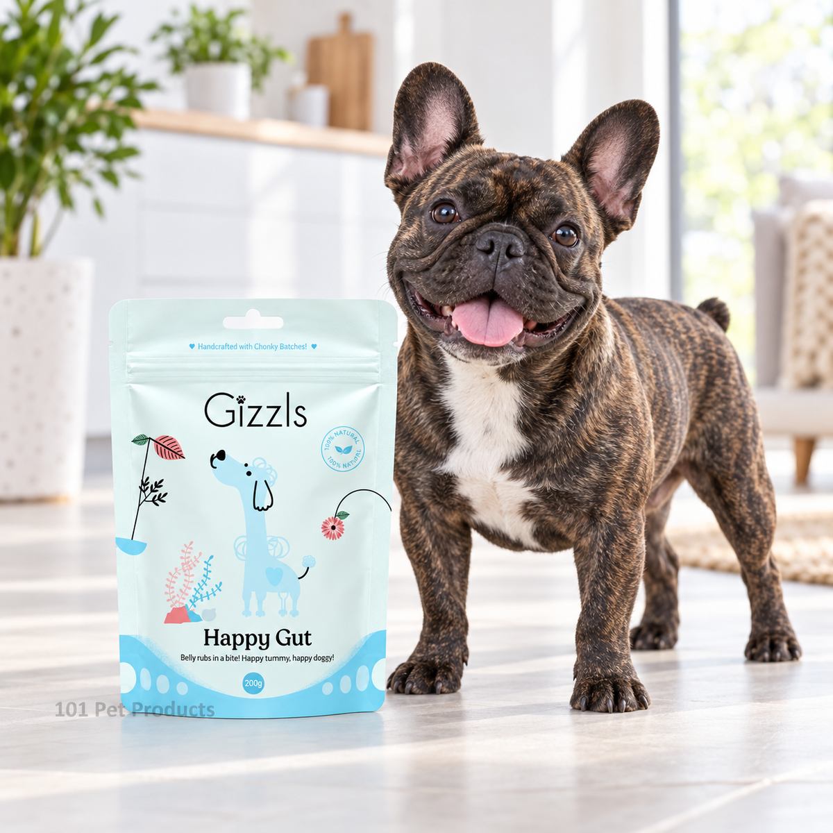 Gizzls Happy Gut Peanut But/Schrom Dog Treats (200 g) lifestyle image