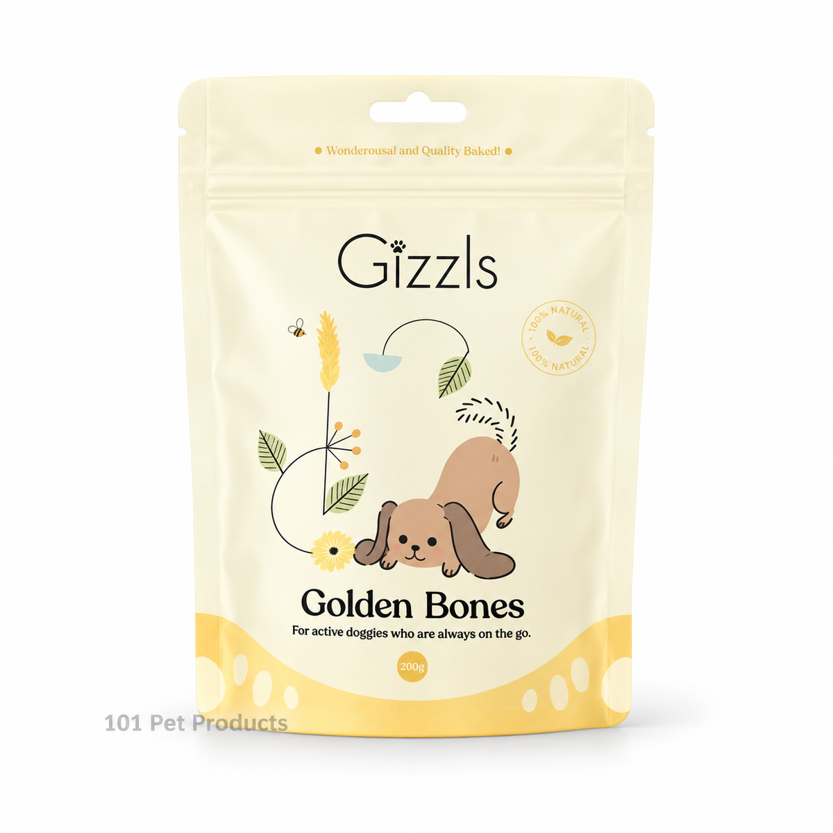 Gizzls Golden Bones Dog Treats (200 g)