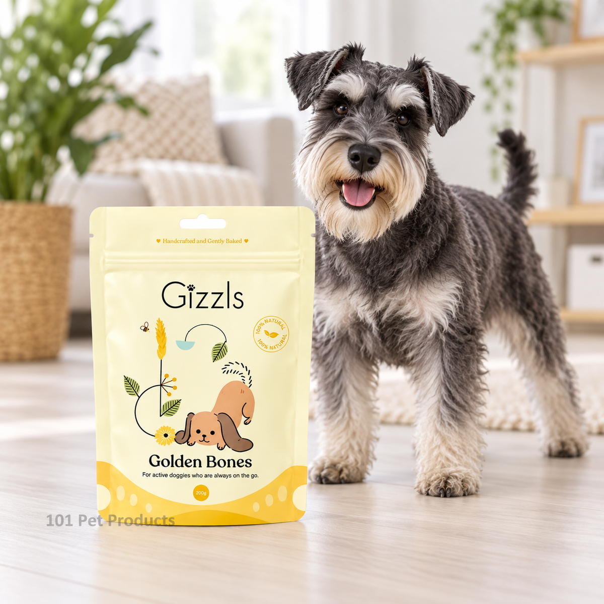 Gizzls Golden Bones Dog Treats (100 g) lifestyle image