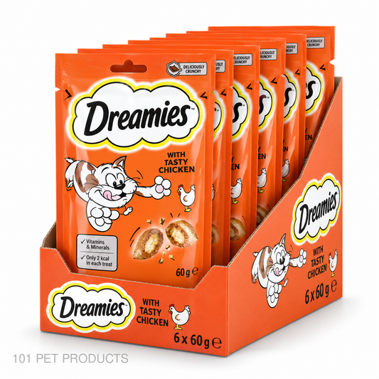 Dreamies Chicken Cat Treats – Box of 6 × 60 g