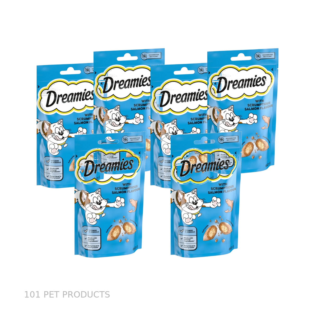 Dreamies Salmon Cat Treats – Box of 6 × 60 g