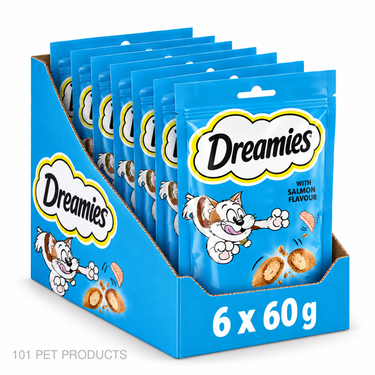 Dreamies Salmon Cat Treats – Box of 6 × 60 g