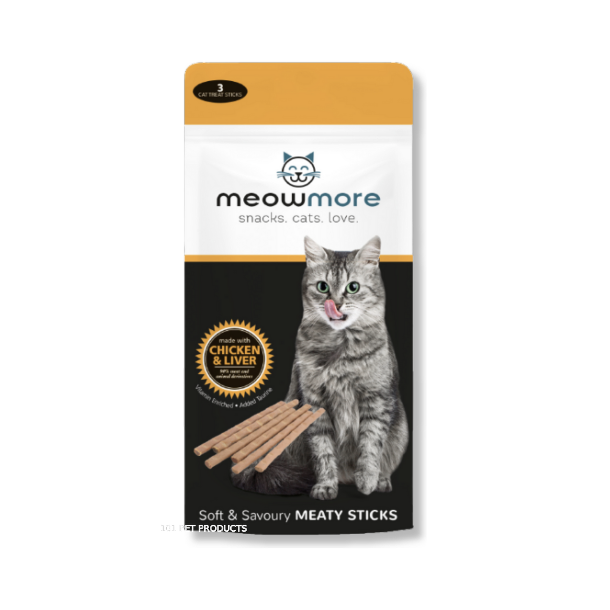 Meow More Chicken & Liver Cat Treats 15 g (3 Pack)