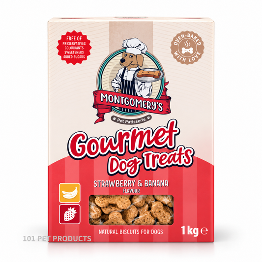 Montgomery's Strawberry & Banana Dog Biscuits (1 kg)