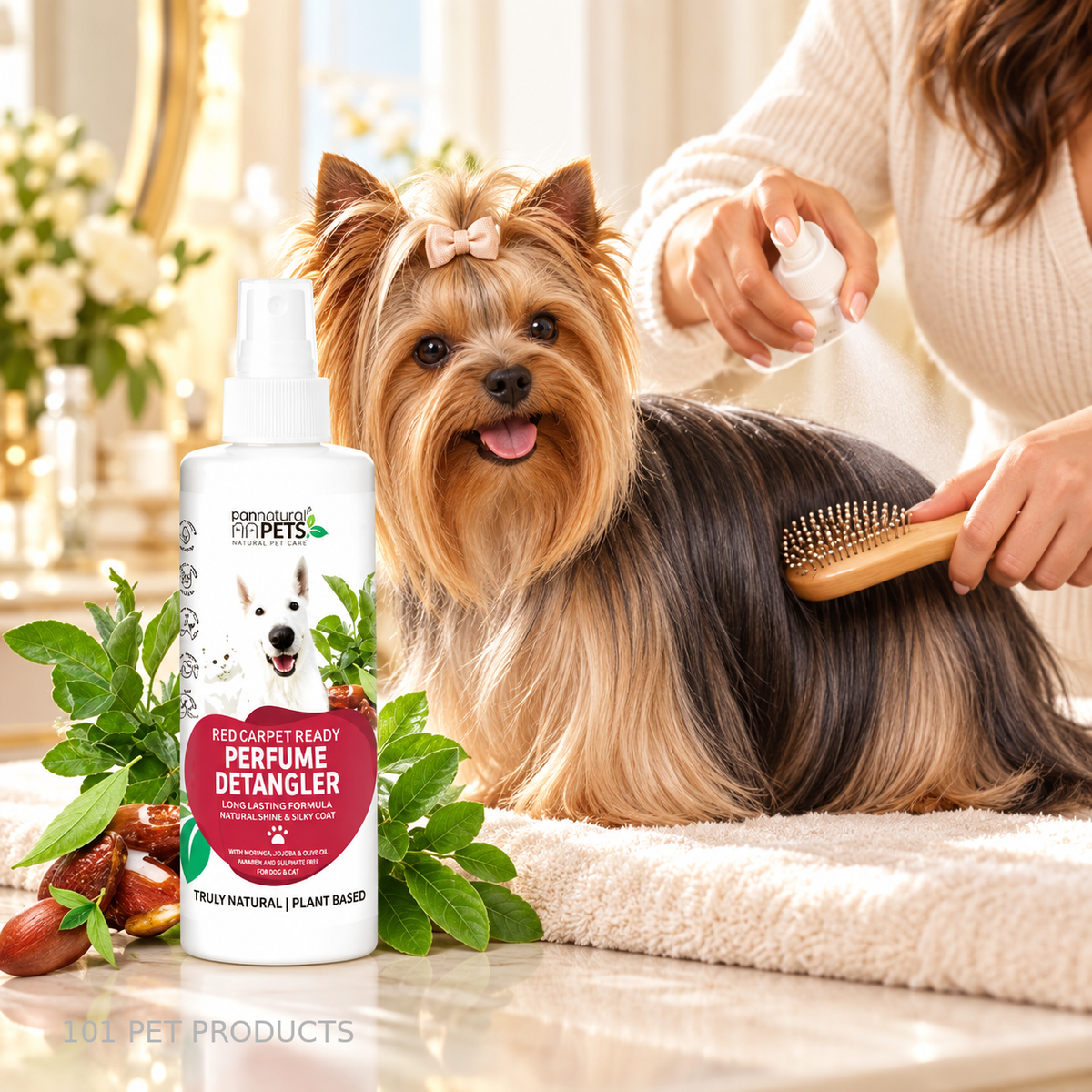 Pannatural Pets Red Carpet Ready Detangler Perfume Spray 250 ml lifestyle image