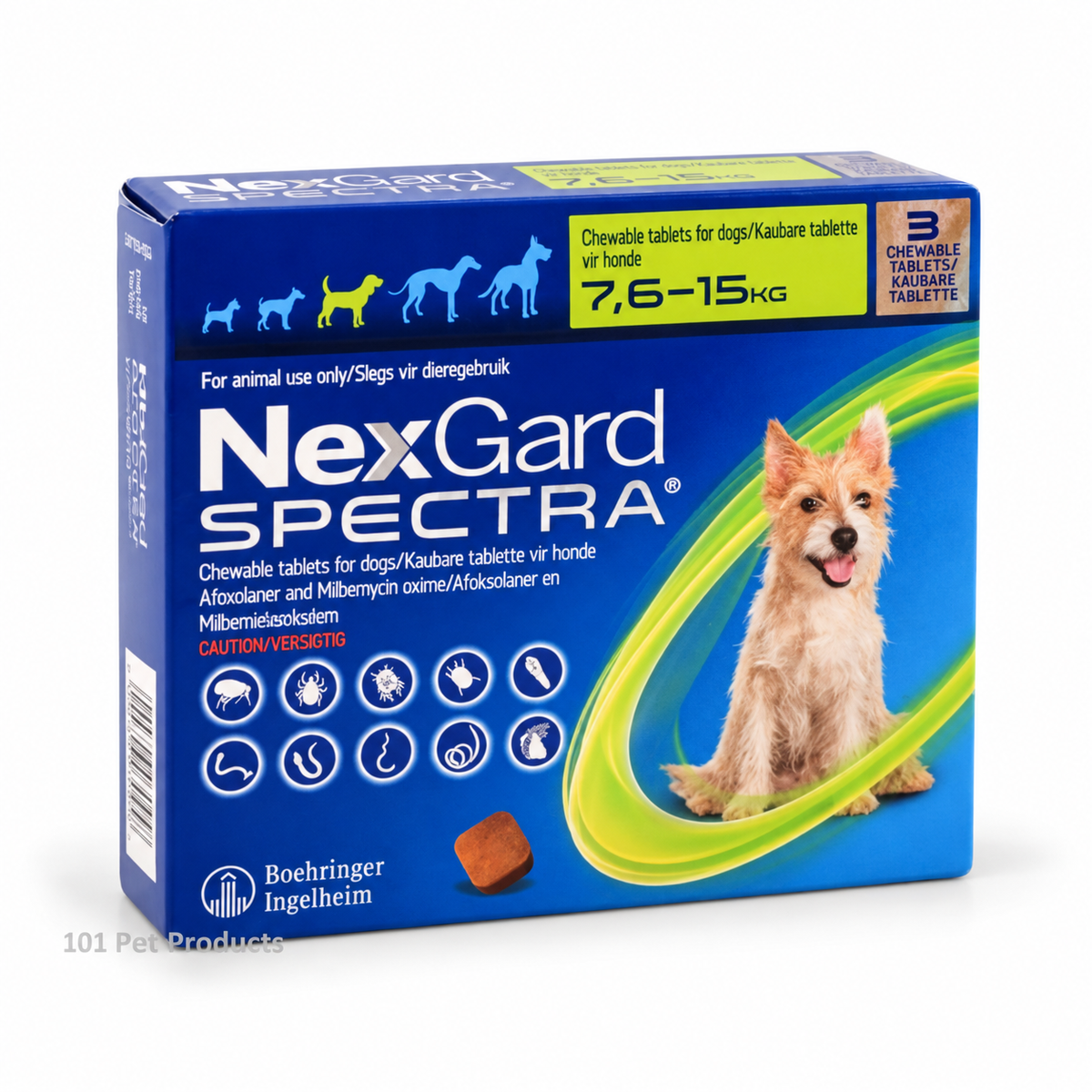 NexGard Spectra for Dogs 7.6–15 kg (3 Tablets)