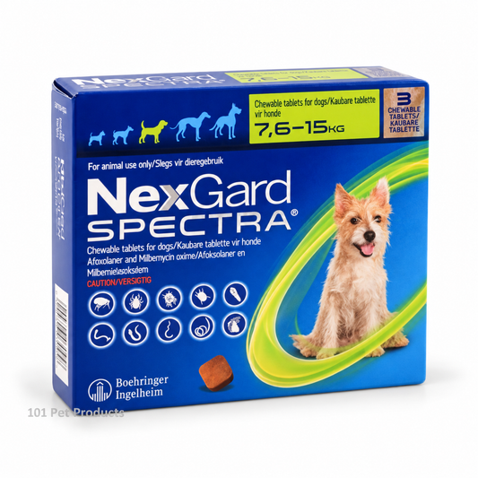 NexGard Spectra for Dogs 7.6–15 kg (3 Tablets)