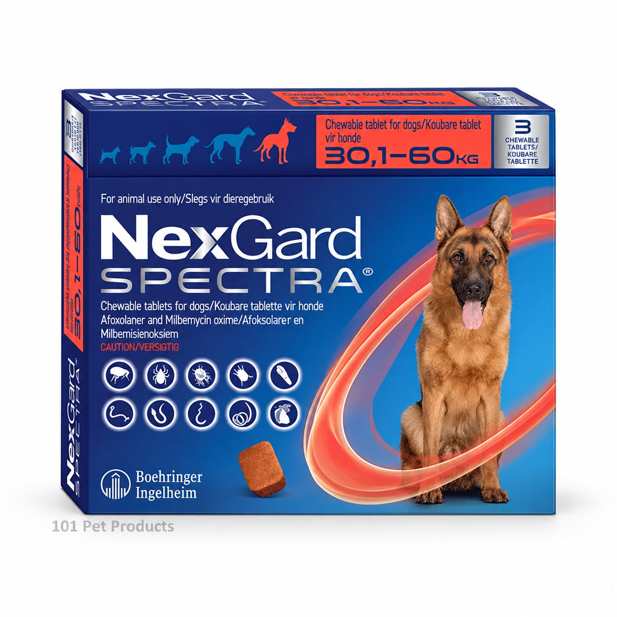 NexGard Spectra for Dogs 30.1–60 kg (3 Tablets)