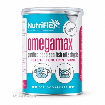 NutriFlex OmegaMax Fish Oil Softgels for Dogs & Cats (120 Softgels)
