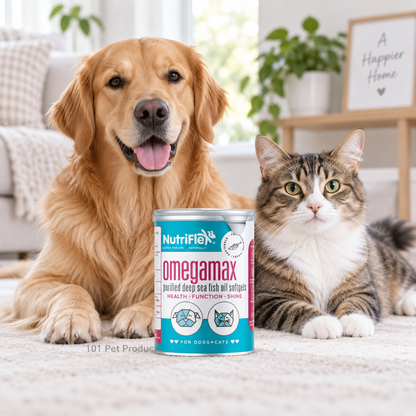 NutriFlex OmegaMax Fish Oil Softgels for Dogs & Cats (120 Softgels)