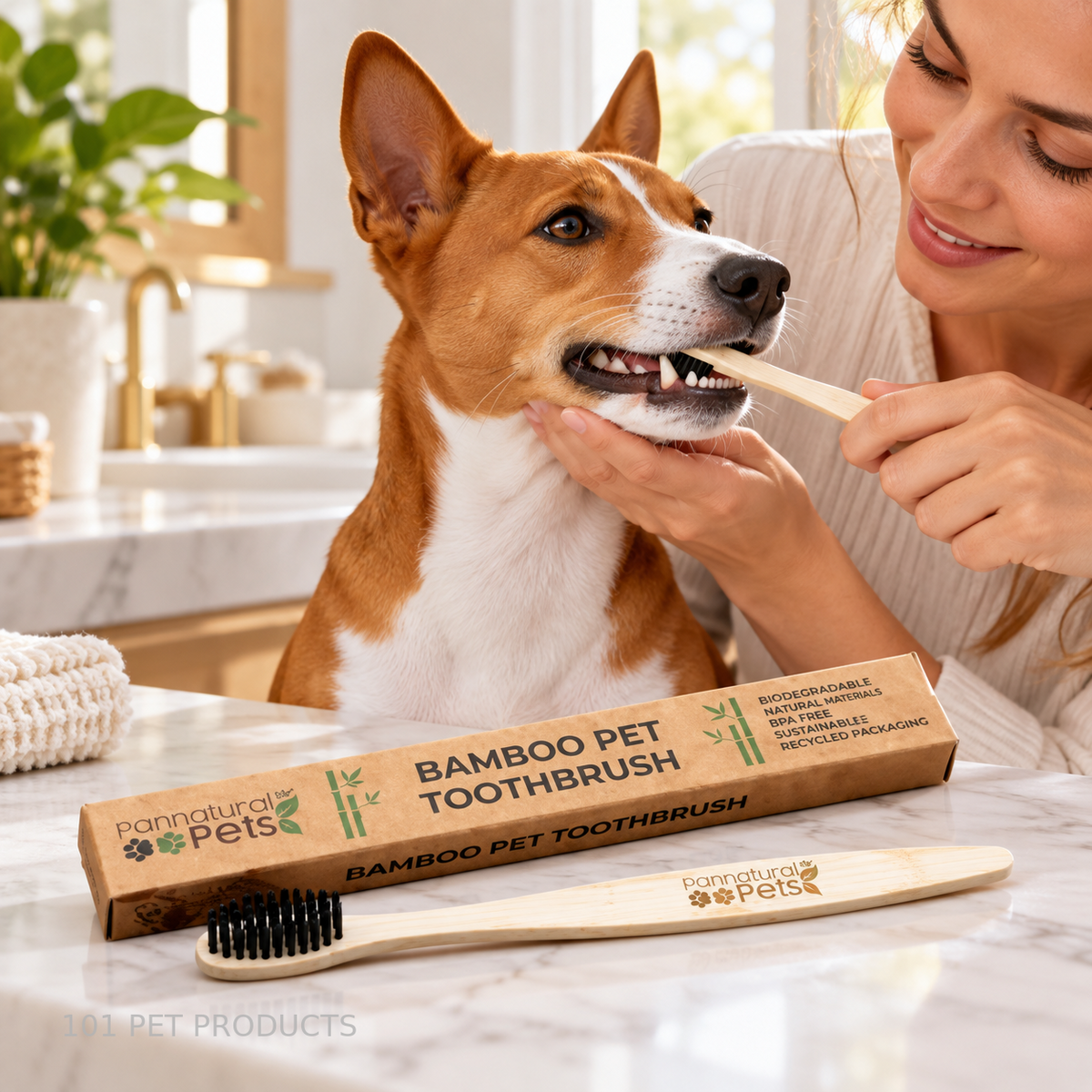 Pannatural Pets Bamboo Toothbrush lifestyle image