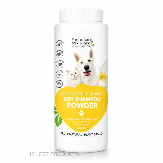 Pannatural Pets Fluffy & Bright Jasmine Dry Shampoo Powder – 220 ml