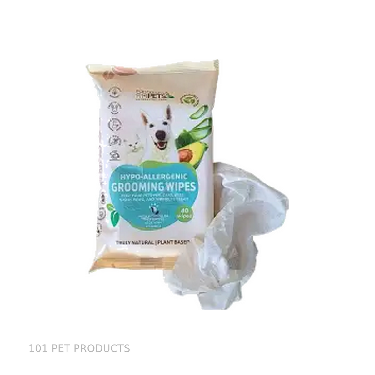 Pannatural Pets Hypoallergenic Grooming Wipes – 40 Pack