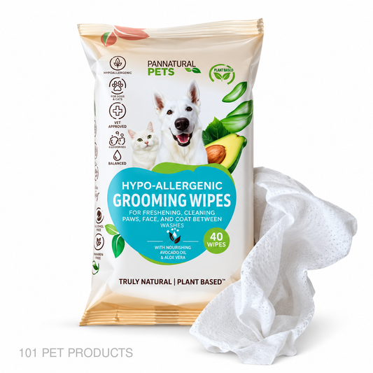Pannatural Pets Hypoallergenic Grooming Wipes – 40 Pack