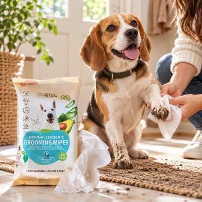 Pannatural Pets Hypoallergenic Grooming Wipes – 40 Pack lifestyle image