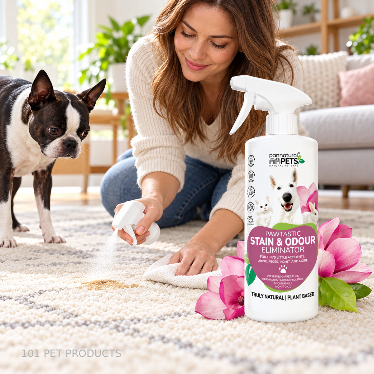 Pannatural Pets Stain & Odour Eliminator Spray Scented 500 ml lifestyle image