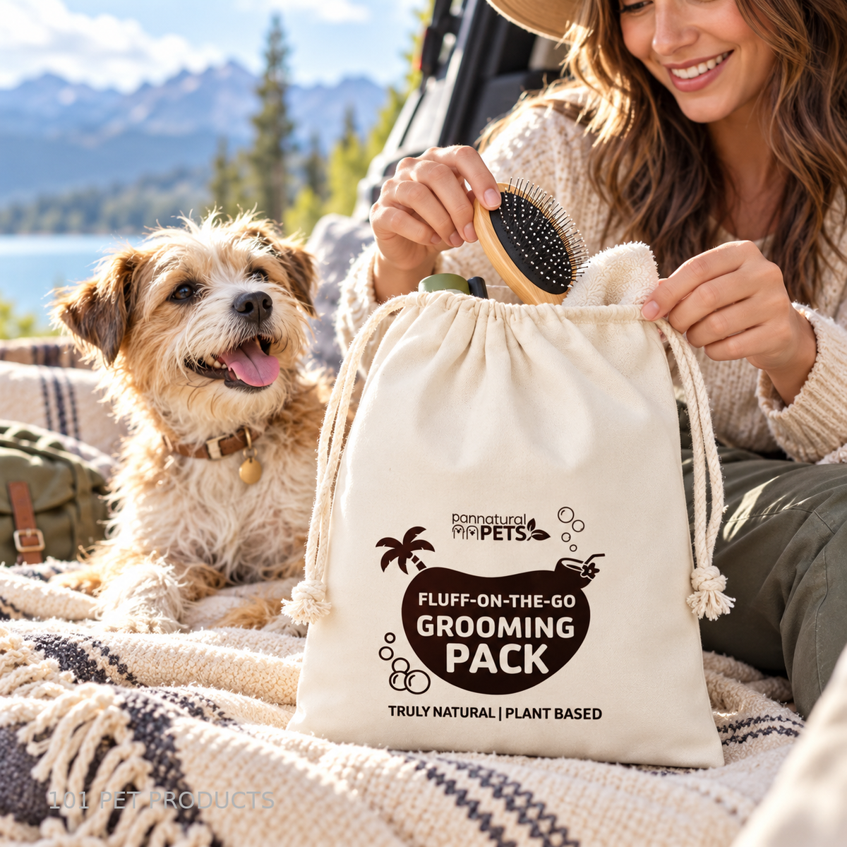 Pannatural Pets Grooming Travel Kit for Dogs lifestyle image