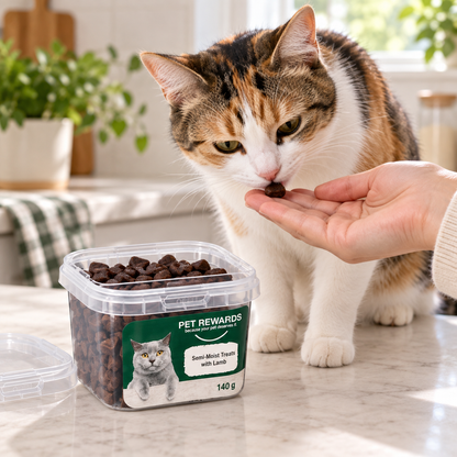 Pet Rewards Cat Treats Lamb Tub (140 g) lifestyle image