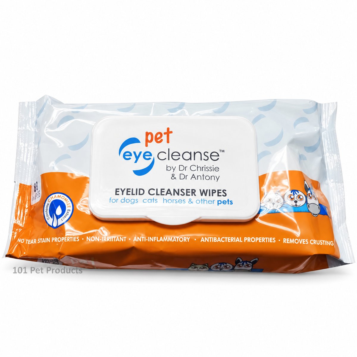 Pet Eye Cleansing Wipes for Dogs & Cats (80 Wipes)