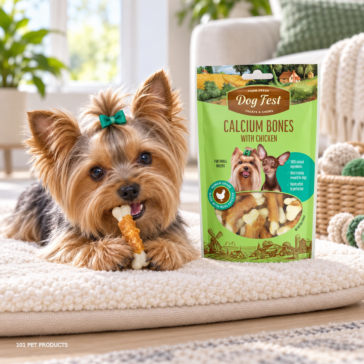 Dog Fest Chicken Calcium Bones for Small Breeds (55 g) lifestyle image