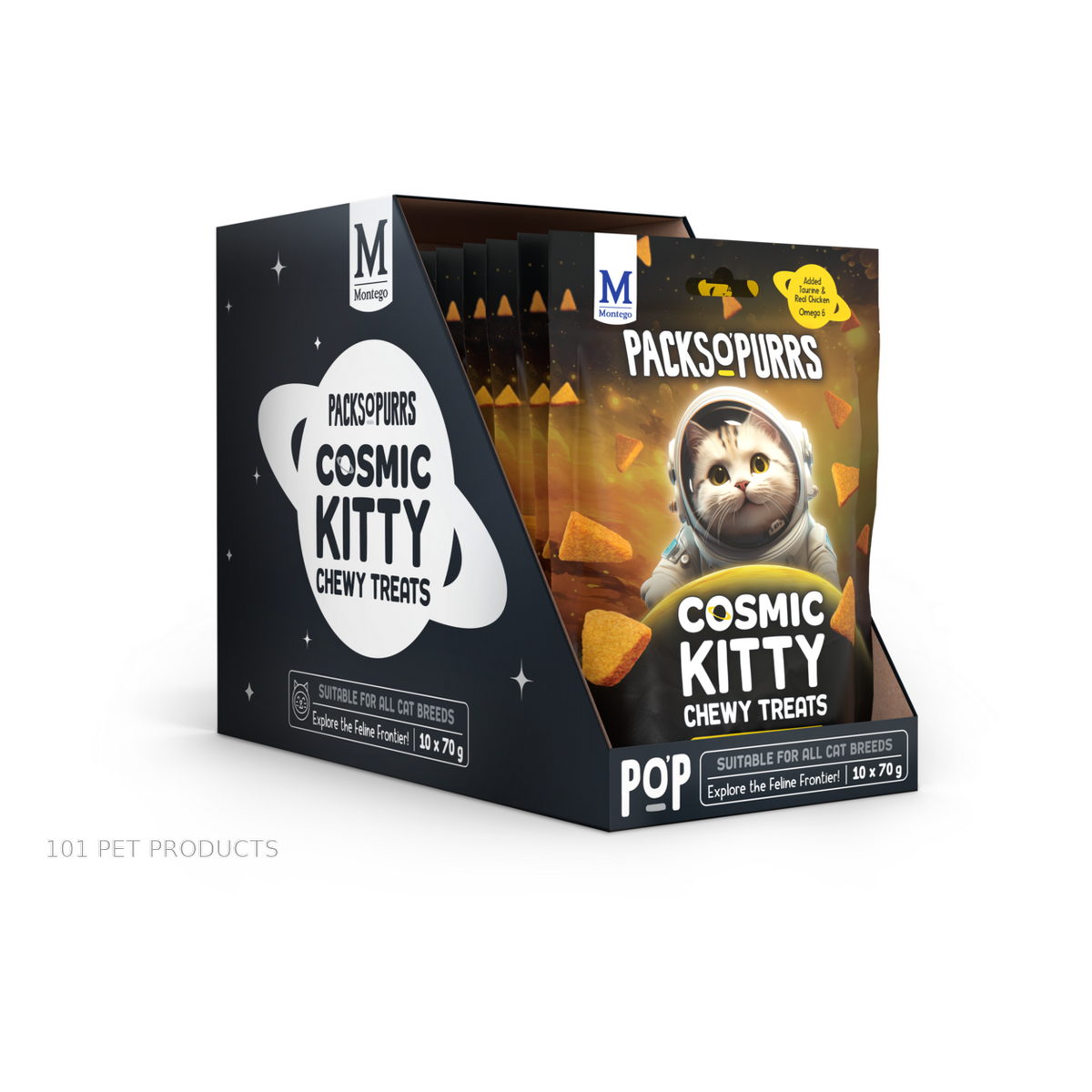 Bags O' Wags Chewies - Cat Packs O' Purrs Cosmic Kitty - Chicken & Cheese