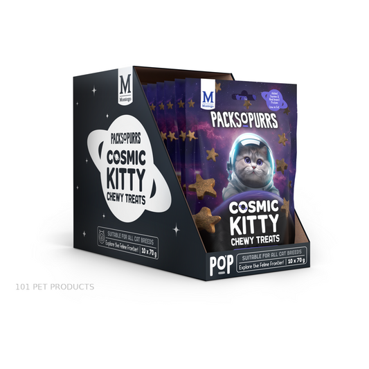 Bags O' Wags Chewies - Cat Packs O' Purrs Cosmic Kitty - Chicken & Insect Protein