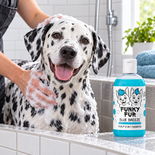 Purl Funky Fur Blue Breeze Shampoo 250 ml for Cats & Dogs lifestyle image
