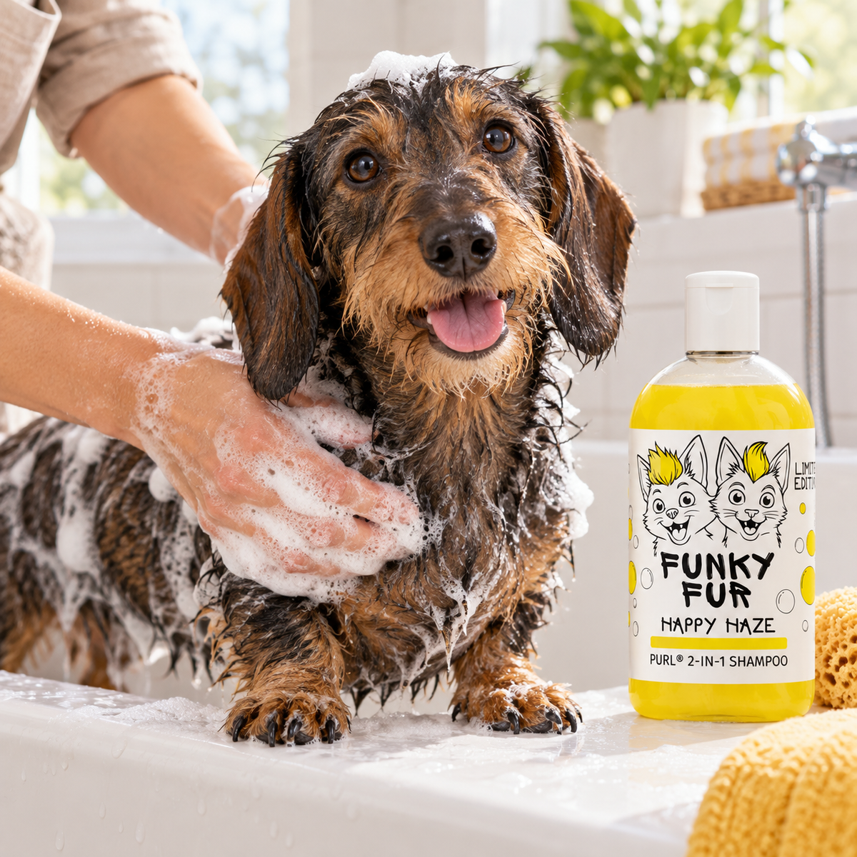 Purl Funky Fur Happy Haze Shampoo 250 ml for Cats & Dogs lifestyle image