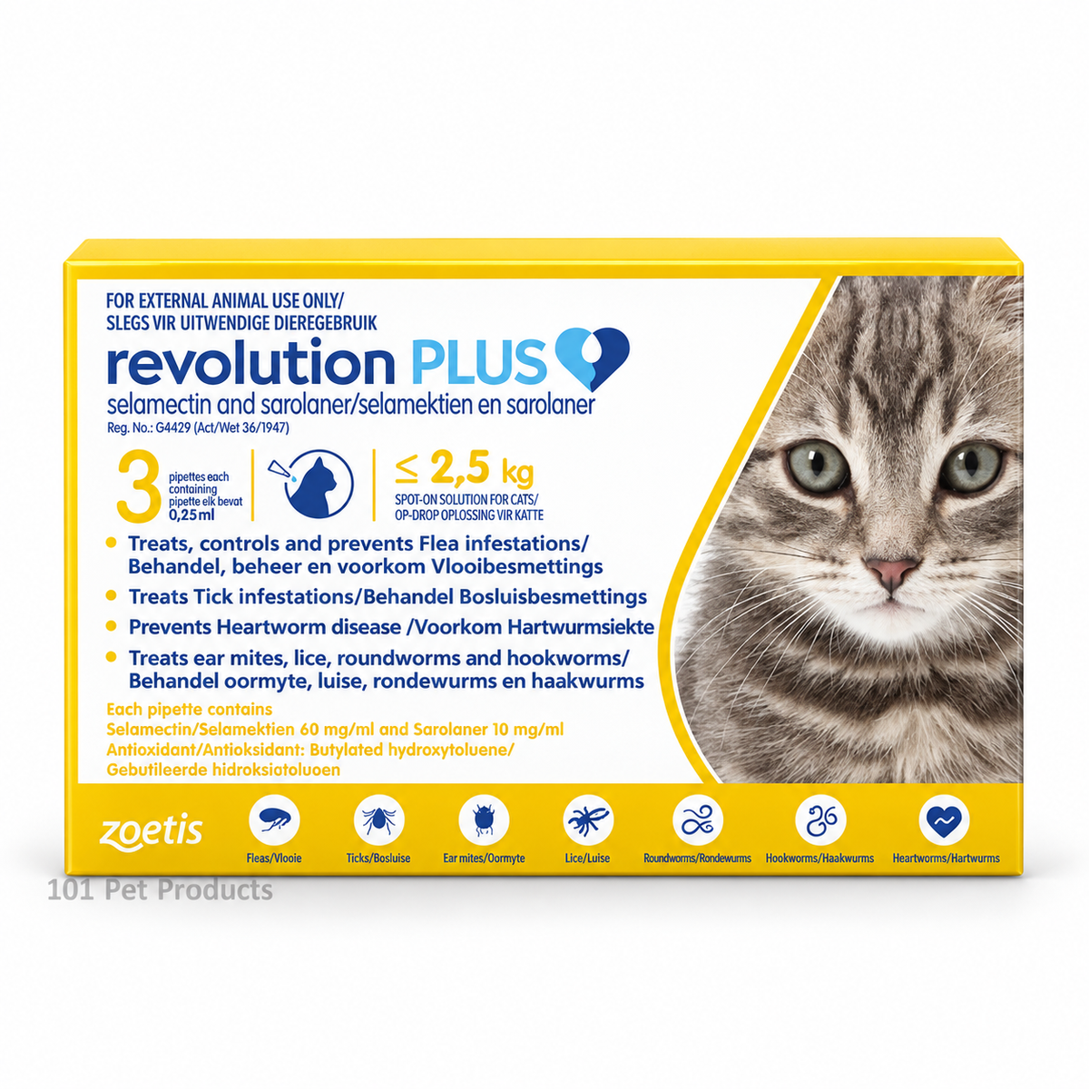 Revolution Plus Spot-On for Cats 1.25–2.5 kg (3 Pipettes)
