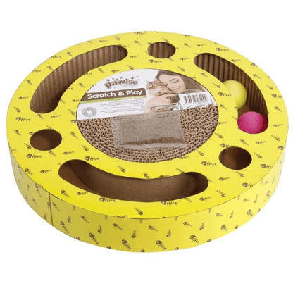 Pawise Round Scratch & Play Cardboard Cat Scratcher
