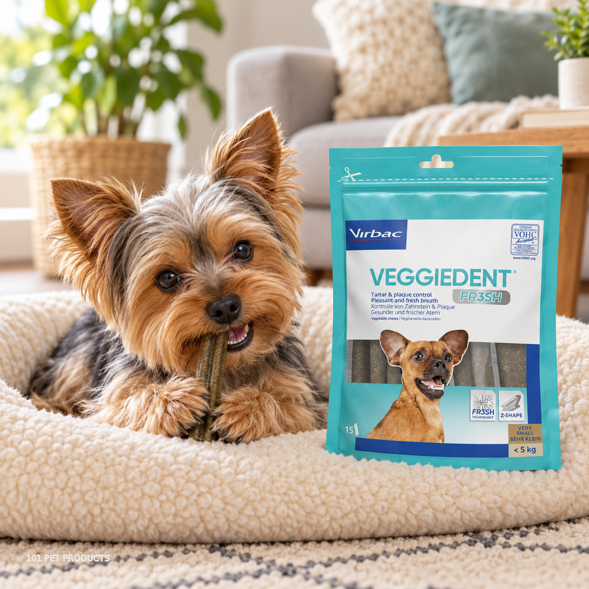Virbac C.E.T. VeggieDent FR3SH Chews X-Small (15 Pack) lifestyle image