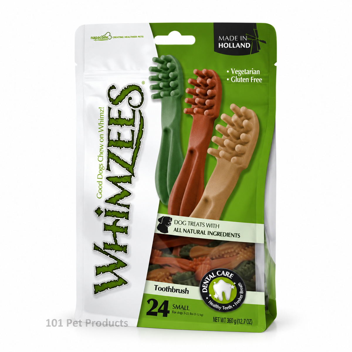Whimzees Toothbrush Dental Chews – Small (24 Pieces)
