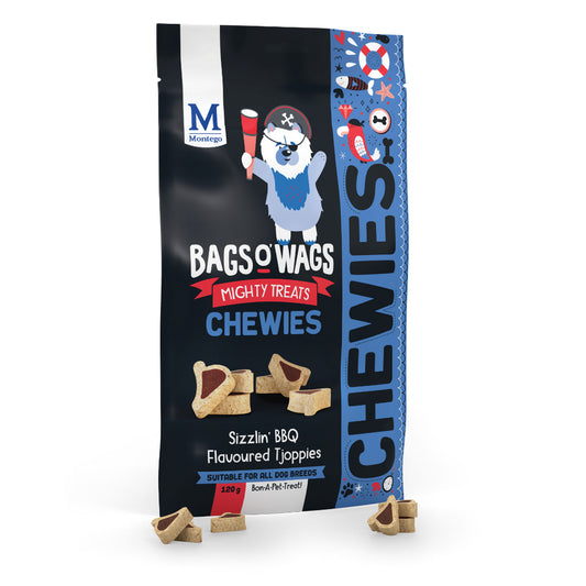 Montego Bags O' Wags Chewies - Sizzlin' BBQ Flavoured Tjoppies (120g)