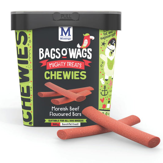 Montego Bags O' Wags Chewies - Moreish Beef Flavoured Bars (500g)