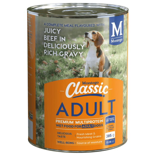 Montego Classic Dog Wet Food - Adult Dogs - Beef and Gravy 385g