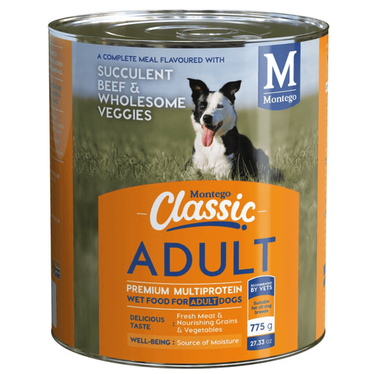 Montego Classic Dog Wet Food - Adult Dogs - Beef and Veggies 775g