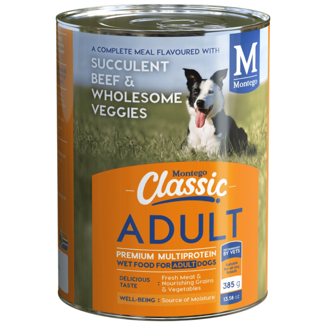 Montego Classic Dog Wet Food - Adult Dogs - Beef and Veggies 385g