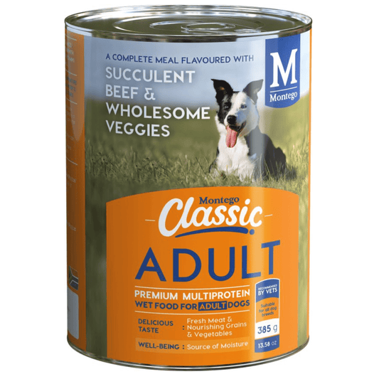 Montego Classic Dog Wet Food - Adult Dogs - Beef and Veggies 385g
