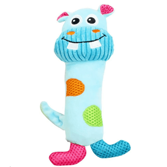 Pawise Vivid Life Plush Small Dog & Puppy Toy Stick Hippo